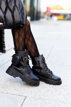 Clearance Boto Botki Workery Z Nerką Czarne Olenisse