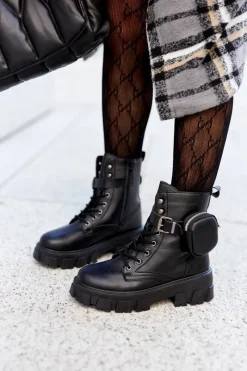 Clearance Boto Botki Workery Z Nerką Czarne Olenisse