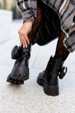 Clearance Boto Botki Workery Z Nerką Czarne Olenisse