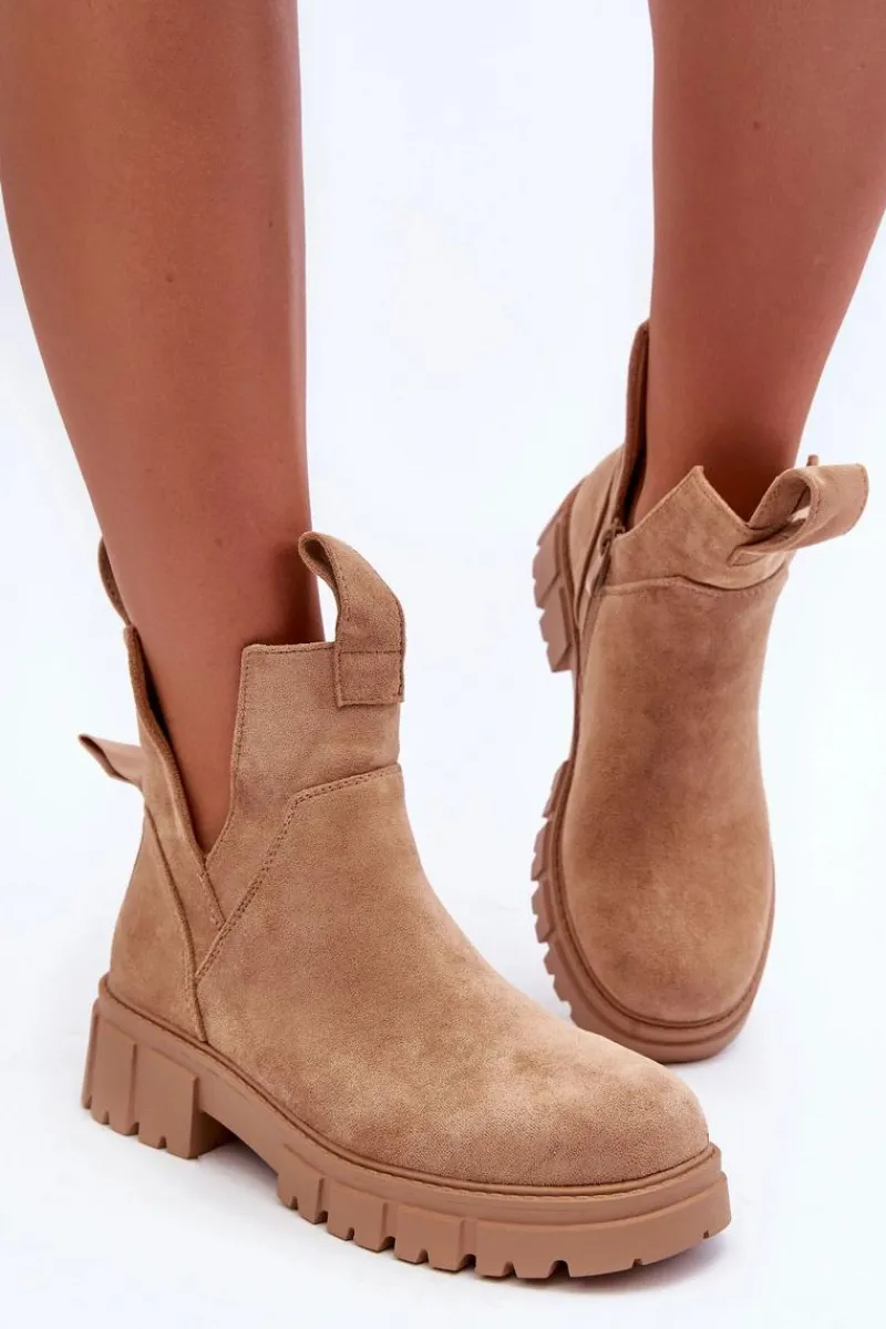 Botki Wiosenne|Brązowe I Beżowe Botki>Boto Botki Workery Z Wycięciem Beżowe Heaven