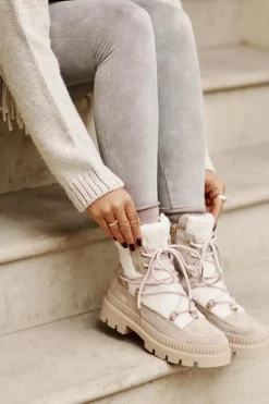 Best Boto Botki Z Futerkiem Typu Baranek Beżowe Merilana Beżowy