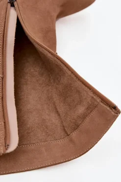 Botki Ocieplane|Botki Skórzane></noscript>Zazoo Botki Z Naturalnego Zamszu Ocieplane Na Słupku Z Marszczeniem 4216 Beżowe Beżowy