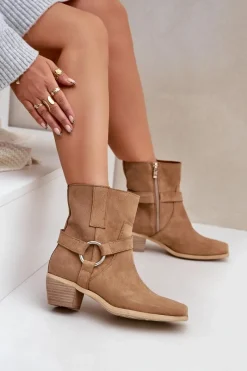 Botki Na Słupku|Brązowe I Beżowe Botki><noscript><img width=