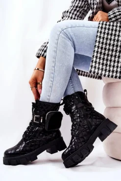 Czarne Botki|Botki Zimowe Damskie><noscript><img width=