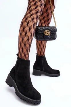 Botki Zimowe Damskie|Brązowe I Beżowe Botki><noscript><img width=