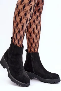 Botki Zimowe Damskie|Brązowe I Beżowe Botki><noscript><img width=