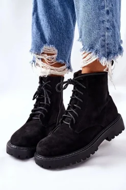 Czarne Botki|Brązowe I Beżowe Botki>Boto Botki Zamszowe Zamek Czarne Belados