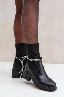 Czarne Botki|Botki Na Obcasie><noscript><img width=