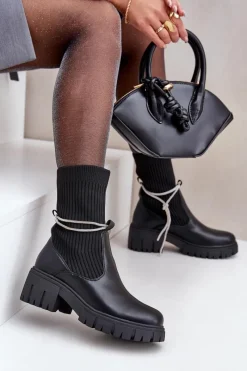 Czarne Botki|Botki Na Obcasie><noscript><img width=