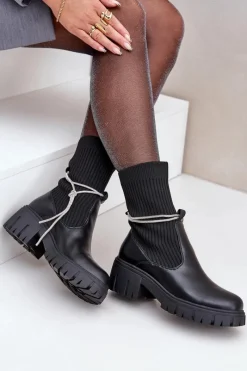 Czarne Botki|Botki Na Obcasie><noscript><img width=