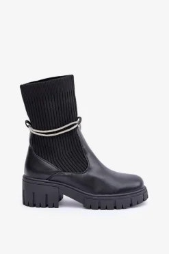 Czarne Botki|Botki Na Obcasie><noscript><img width=