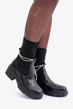 Czarne Botki|Botki Na Obcasie><noscript><img width=