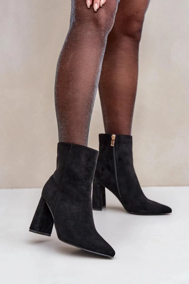 Online Boto Botki Ze Szpiczastymi Noskami Na Słupku Eko Zamszowe Czarne Artolla