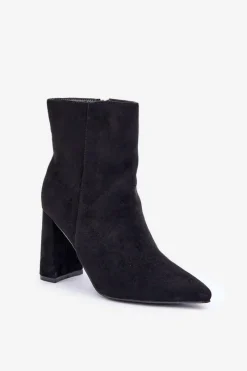 Online Boto Botki Ze Szpiczastymi Noskami Na Słupku Eko Zamszowe Czarne Artolla