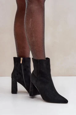 Online Boto Botki Ze Szpiczastymi Noskami Na Słupku Eko Zamszowe Czarne Artolla