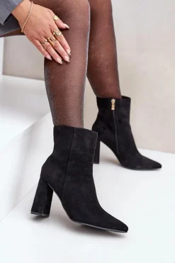 Online Boto Botki Ze Szpiczastymi Noskami Na Słupku Eko Zamszowe Czarne Artolla