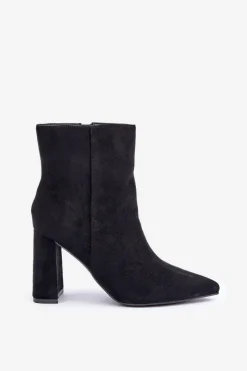 Online Boto Botki Ze Szpiczastymi Noskami Na Słupku Eko Zamszowe Czarne Artolla