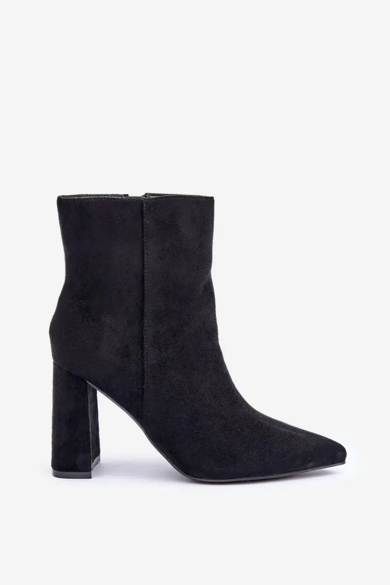 Online Boto Botki Ze Szpiczastymi Noskami Na Słupku Eko Zamszowe Czarne Artolla