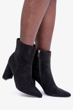 Online Boto Botki Ze Szpiczastymi Noskami Na Słupku Eko Zamszowe Czarne Artolla