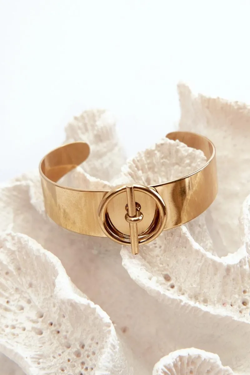 Sale Bransoleta Damska Z Ozdobą Stal Nierdzewna Złota Bransoletki