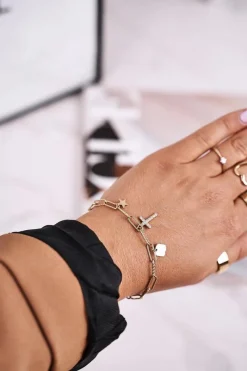 Bransoletki>Boto Bransoletka Łańcuszek Krzyżyk i Gwiazdka Złota Good Luck