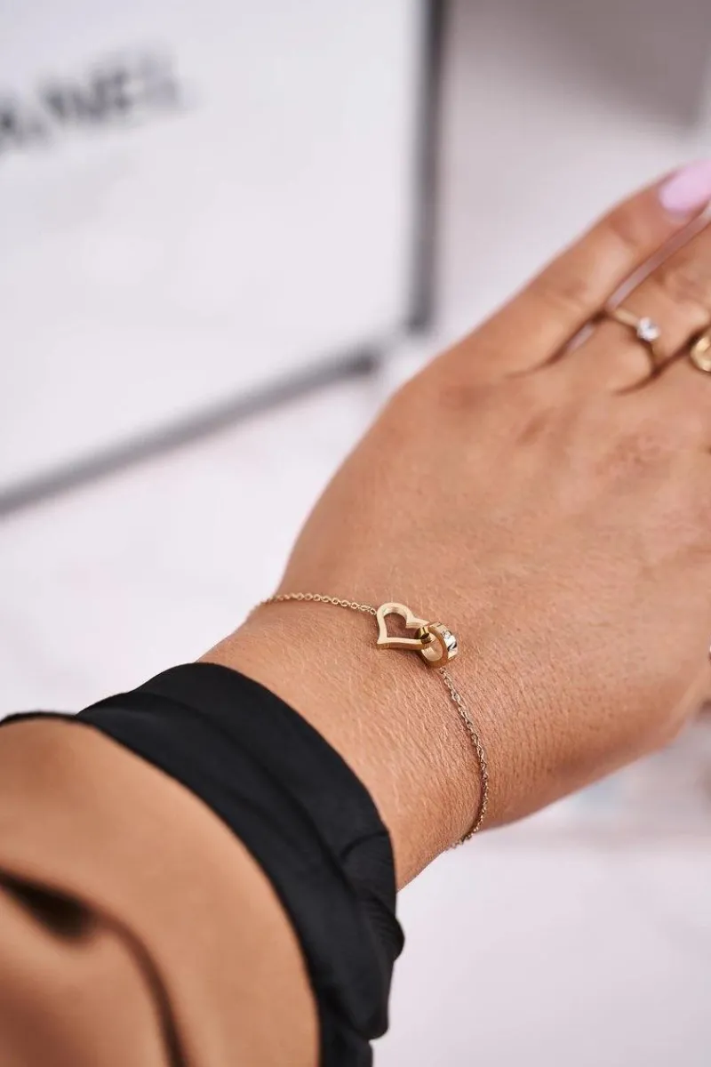 Bransoletki>Boto Bransoletka Celebrytka Kółeczko i Serce Złota Promise