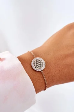 Outlet Bransoletka Celebrytka Z Cyrkoniami Różowe Złoto Bransoletki