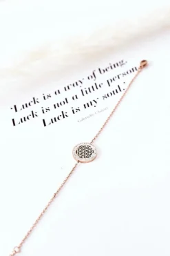 Outlet Bransoletka Celebrytka Z Cyrkoniami Różowe Złoto Bransoletki