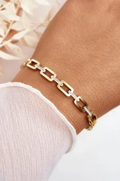 Discount Bransoletka Damska Zdobiona Cyrkoniami Złota Bransoletki