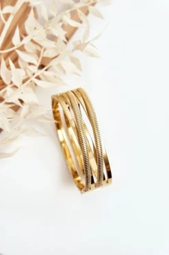 Discount Glam Chic Bransoletka Damska Ze Stali Chirurgicznej Złota