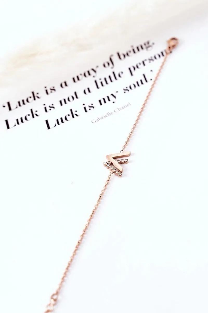 Bransoletki>Giorgio&Dario Bransoletka Na Łańcuszku Z Cyrkoniami Różowe Złoto - V