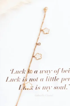 New Bransoletka Na Łańcuszku Z Kwiatami Złoto-Biała Bransoletki