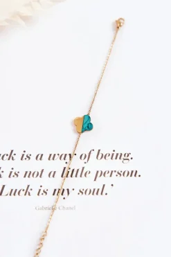 Online Bransoletka Na Łańcuszku Z Koniczyną Złoto-Zielona Bransoletki