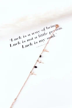 Best Glam Chic Bransoletka Na Łańcuszku Z Krzyżykami Różowe Złoto