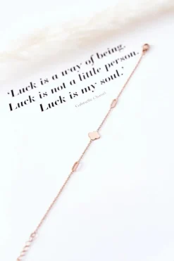 Discount Bransoletka Na Łańcuszku Z Koniczyną Różowe Złoto Bransoletki