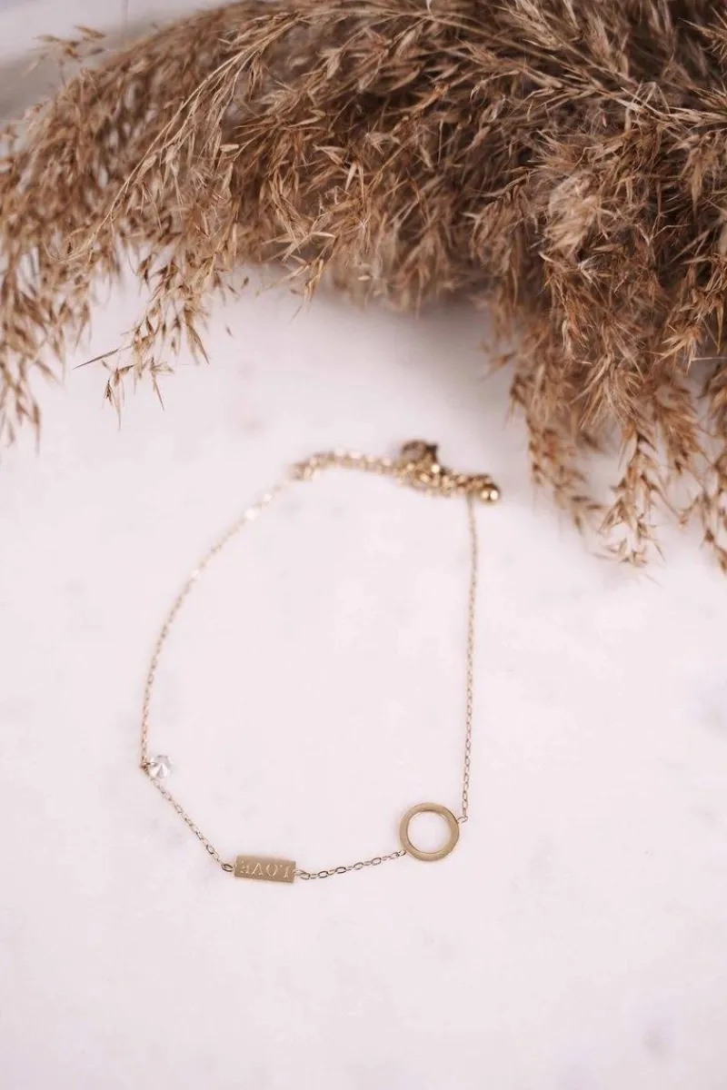 Bransoletka Na Nogę Kółeczko i Cyrkonia Złota Always Bransoletki