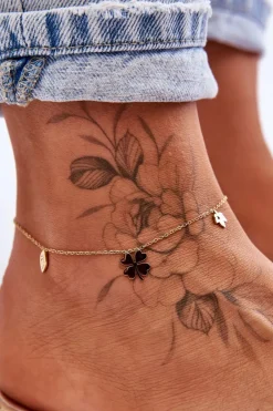Sale Glam Chic Bransoletka Na Nogę Z Modnymi Zawieszkami Złota