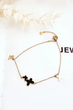 Bransoletki>Boto Bransoletka Na Nogę Z Motylami Złota