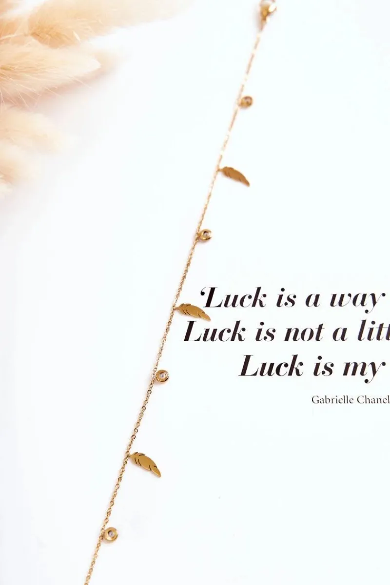 Bransoletki>Glam Chic Bransoletka Na Nogę Z Piórkami Oraz Cyrkoniami Złota