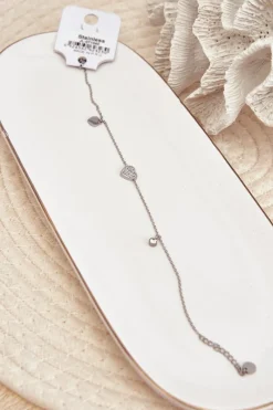 New Bransoletka Na Nogę Z Sercami Srebrna Bransoletki