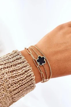 Bransoletki>Glam Chic Bransoletka Na Potrójnym Łańcuszku Złota