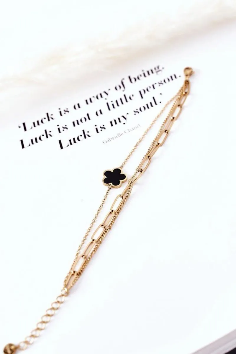 Bransoletki>Glam Chic Bransoletka Na Potrójnym Łańcuszku Złota