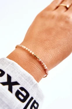 Hot Bransoletka Regulowana Z Koralikami Beżowo-Różowa Bransoletki