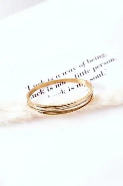 Bransoletki>Glam Chic Bransoletka Stalowa Z Cyrkoniami Złota