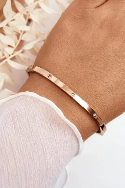 Bransoletki>Glam Chic Bransoletka Stalowa Z Cyrkoniami Różowe Złoto Lauren