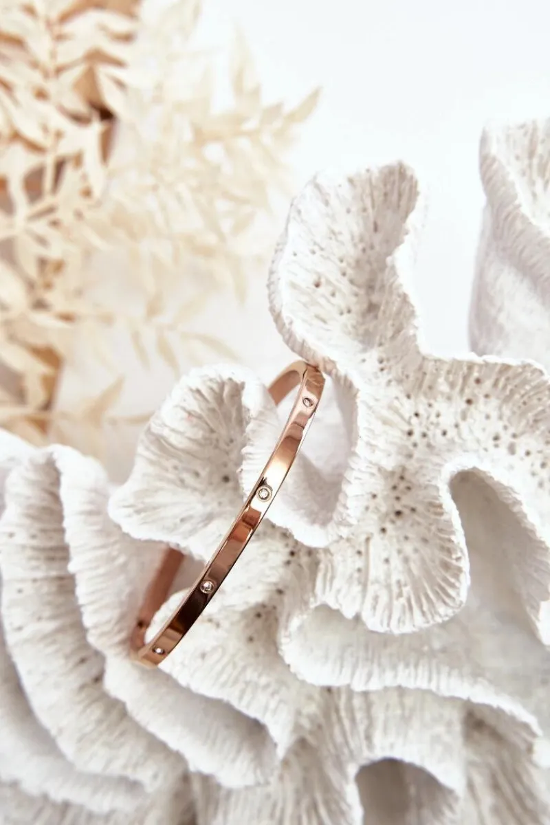 Bransoletki>Glam Chic Bransoletka Stalowa Z Cyrkoniami Różowe Złoto Lauren