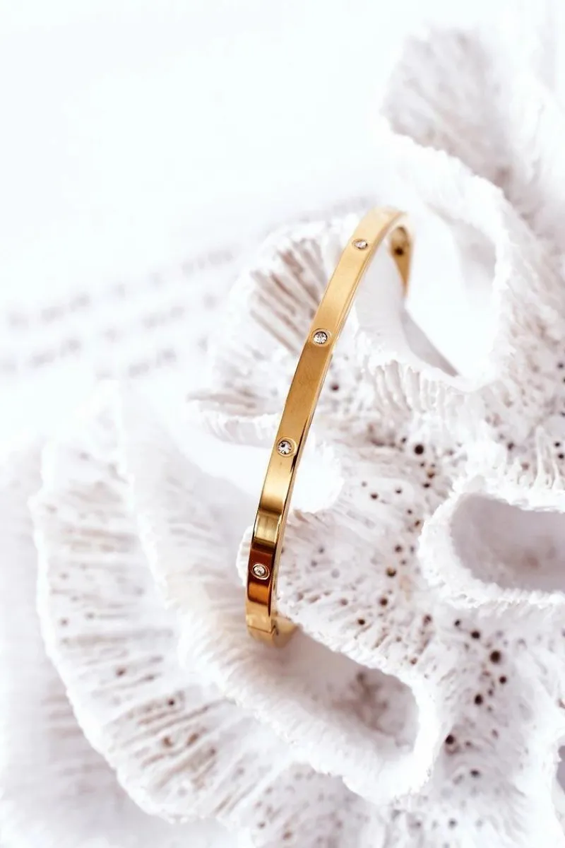 Bransoletki>Glam Chic Bransoletka Stalowa Z Cyrkoniami Złota