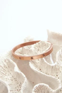 Online Bransoletka Stalowa Z Cyrkoniami Różowe Złoto Lauren Bransoletki