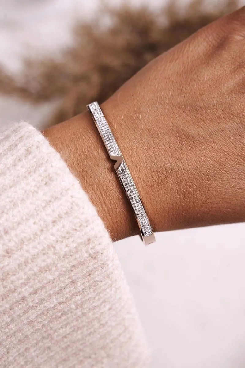 Bransoletki>Glam Chic Bransoletka Stalowa z Cyrkoniami Różowe Złoto Venus