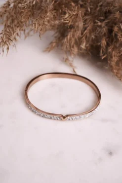 Bransoletki>Glam Chic Bransoletka Stalowa z Cyrkoniami Różowe Złoto Venus